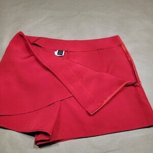 Shein Red Dress Skort with Side Zip Sz XL